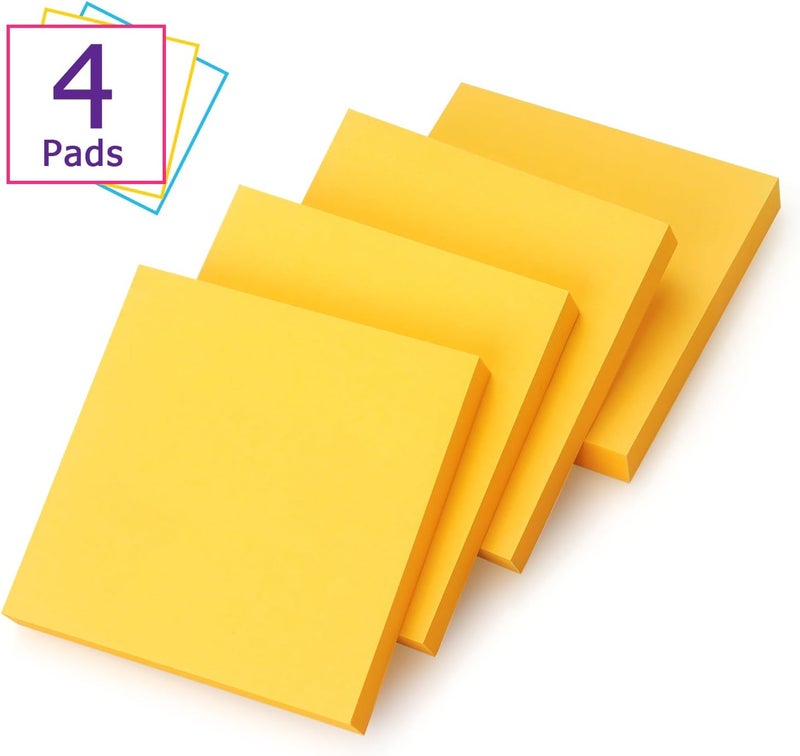 Eastern Wolf Sticky Notes 3x3 Self-Stick Notes Bright Colors Sticky Notes 4 Pads 100 Sheets/Pad (Orange) - Image 2
